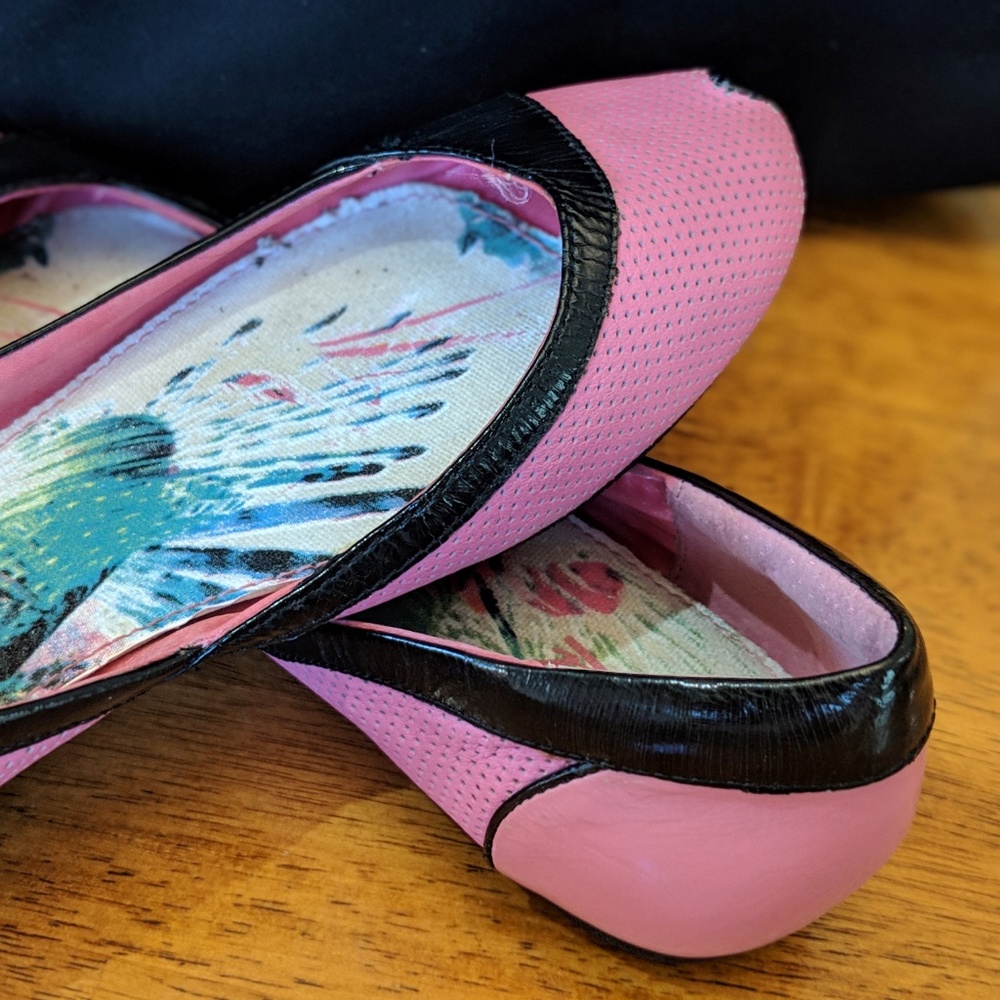 Diesel Leather Peep Toe Flats